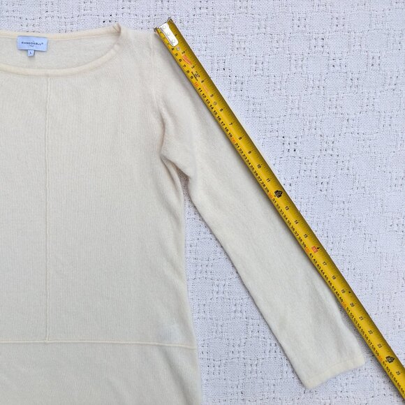 BIANCO&BLU Italy Women's Merino Cashmere Blend Sweater Off-White Long Sleeve M/L - Picture 6 of 7